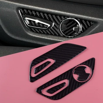 

DWCX 5Pcs Carbon Fiber Black Car Seat Adjustment Button Trim Cover Moulding Fit for Ford Mustang 2015 2016 2017 2018 2019