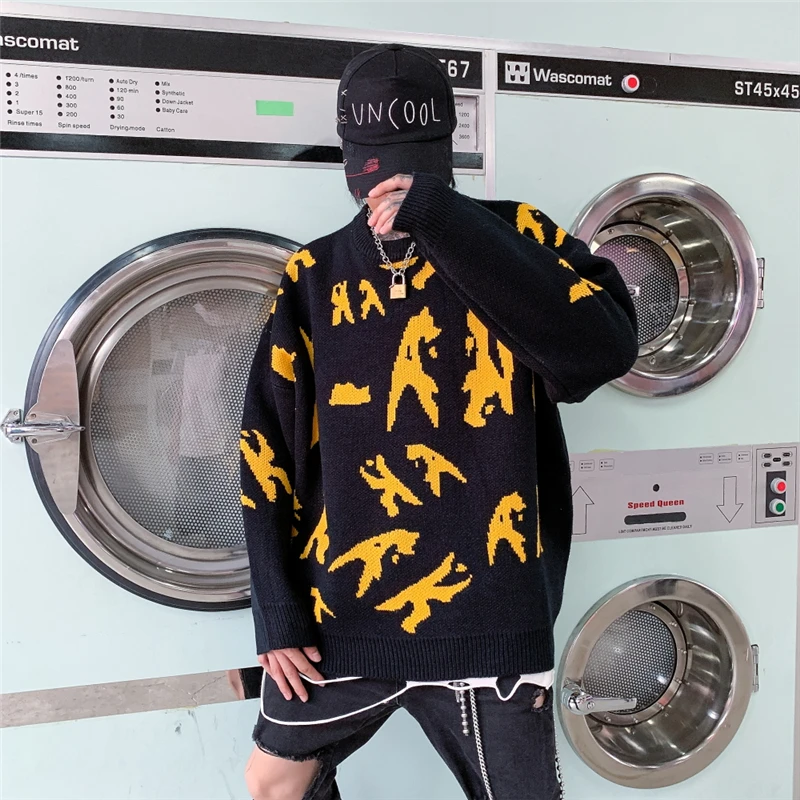 

Oversized Harajuku Sweater Hip Hop O-Neck Pullovers