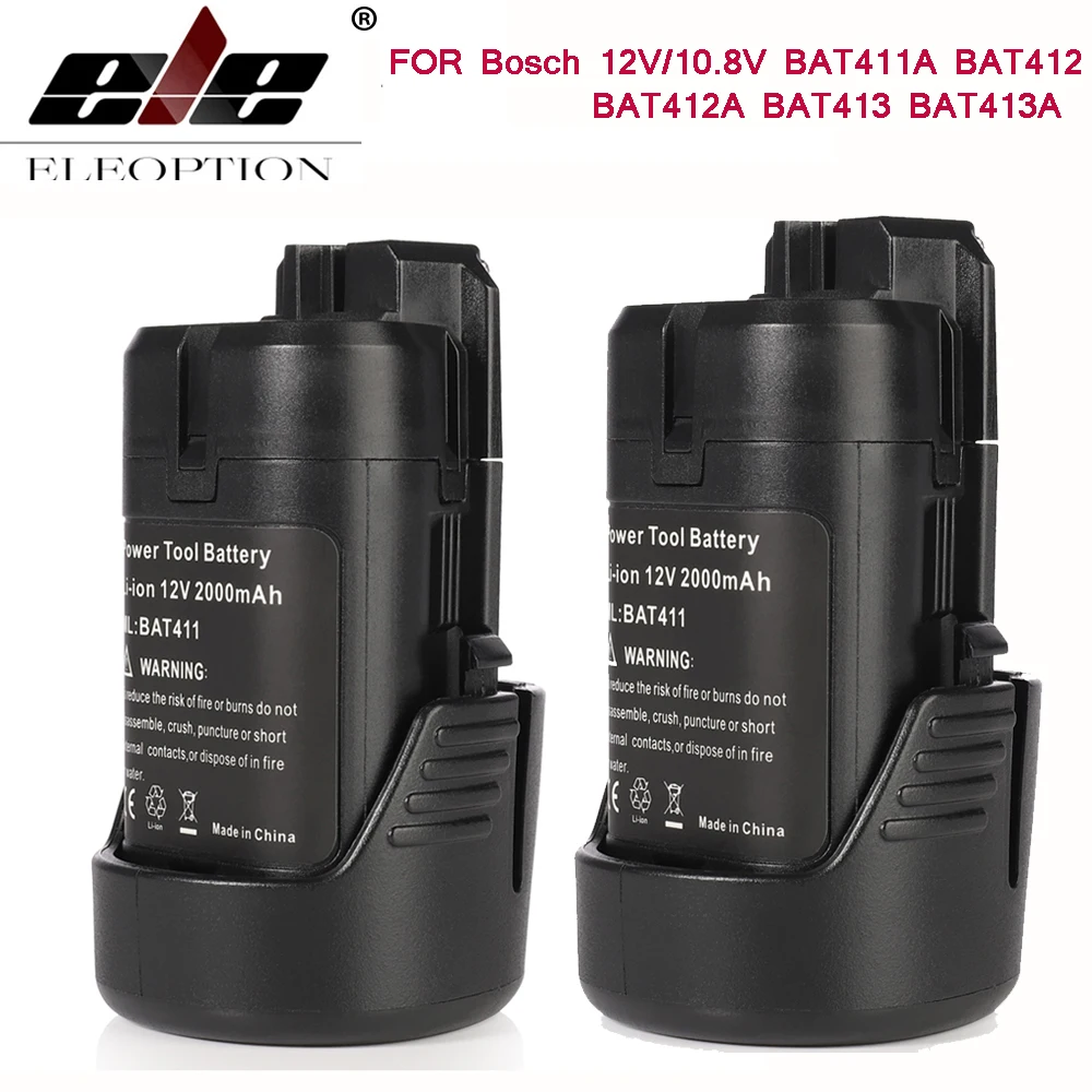 

2PCS for Bosch BAT411 No Memory Effect Battery 12 V 2.0Ah Lithium-Ion Battery BAT411A BAT412 BAT412A BAT413 BAT413A