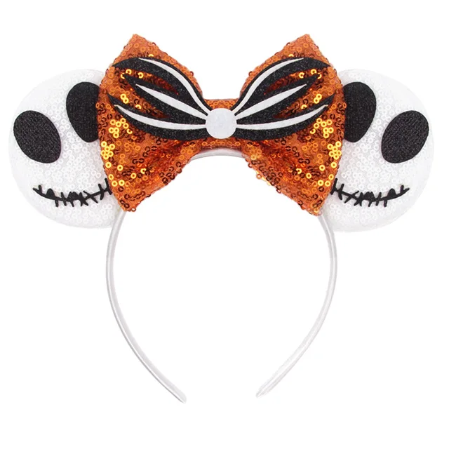 Disney Mickey Stitch Frozen Ears Headband Sequins Hair Bows Charactor For Women Festival Hairband Girls Hair Accessories Party 38