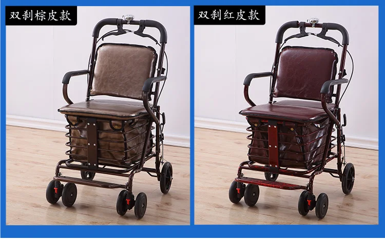 Handcart Household Folding Vegetable Car Handling Rod Car Luggage Trolley Portable Shopping Car Tow