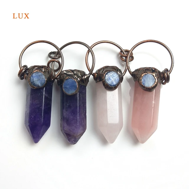 Donna Uomo Collana A Catena Pendente Gemma Naturale Pietra Quarzo Punto Esagonale Colonna A Pendolo Gioielli Chakra-opale - Foto 8