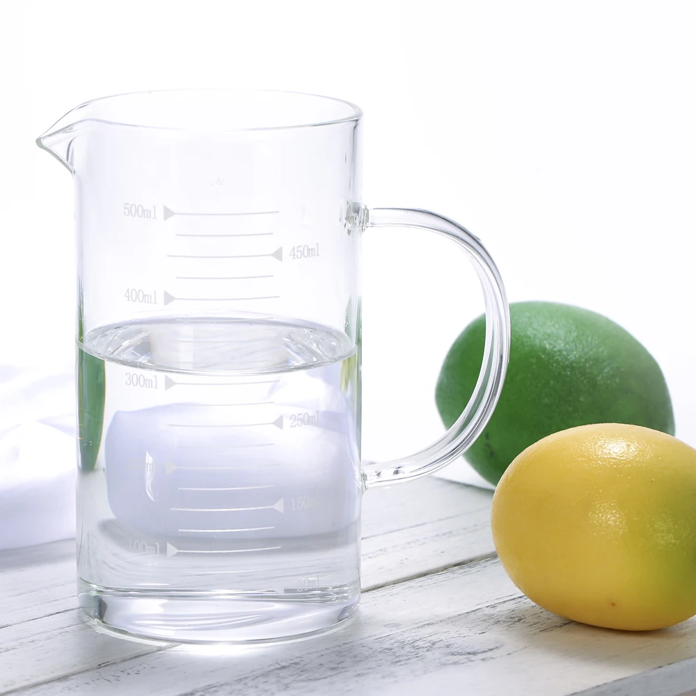 

0.5L High Borosilicate Glass Measuring Cup for Baking Transparent Measuring Cup with Graduated Scale High Temperature Resistance