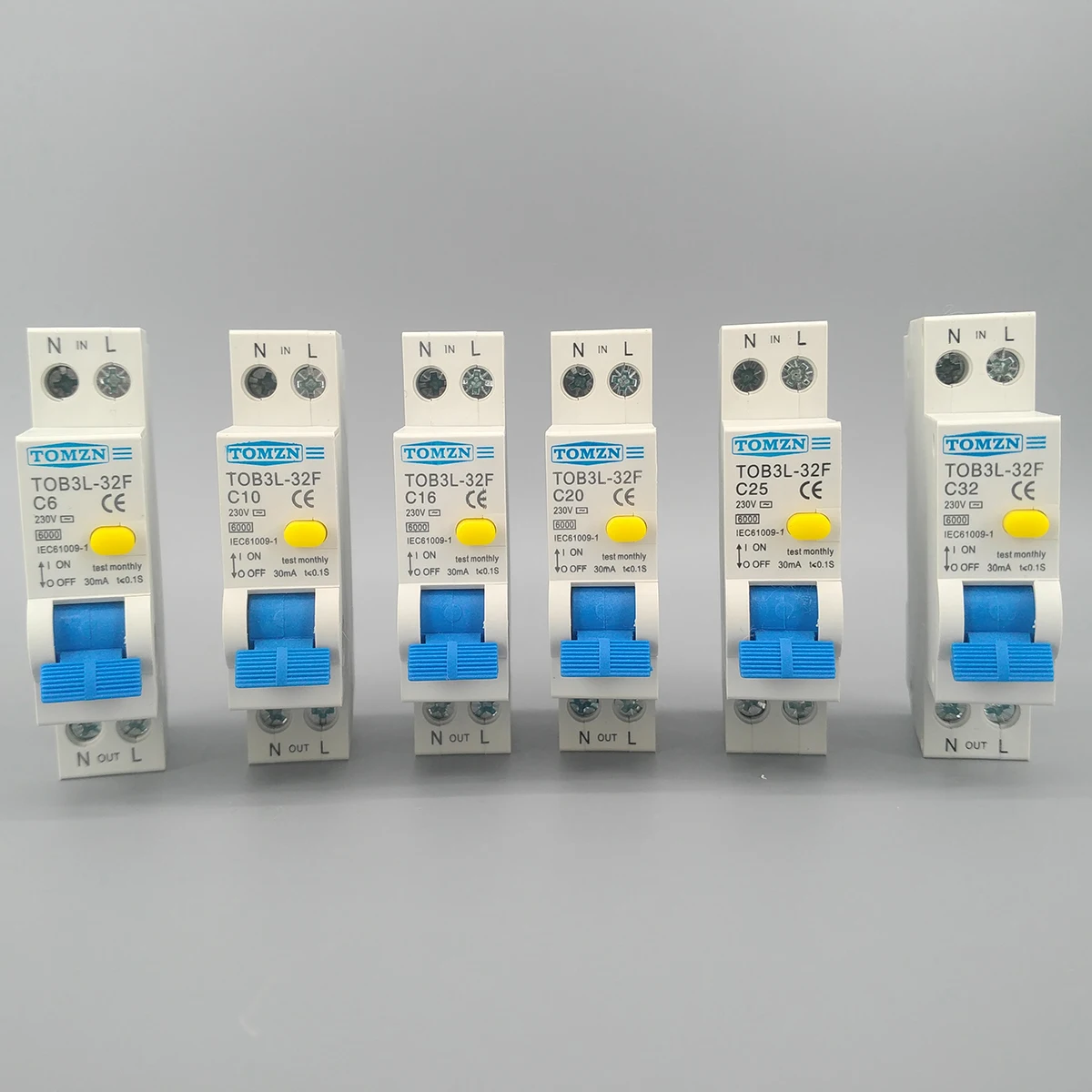 18MM 230V 50/60Hz RCBO 1P+N 6KA Residual current differential automatic ...