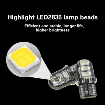 

KEIN 10PCS Silicone T10 Led light bulbs W5W Led Lamp 194 168 For Car Side Wedge License Plate Read Pathway Light Bulb auto parts