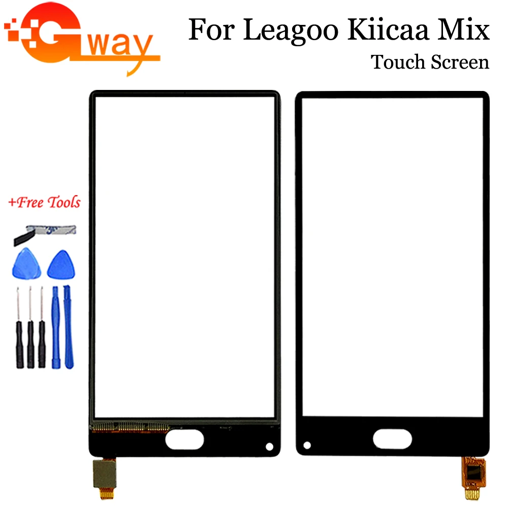 Черная сенсорная панель стекло для 5," Leagoo Kiicaa Mix сенсорный экран дигитайзер сенсор передняя внешняя стеклянная линза без ЖК-дисплея+ Инструменты