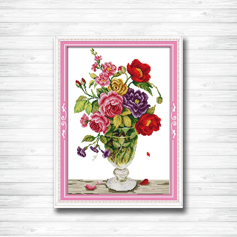 

Contend in beauty and fascination Pattern dmc 14CT 11CT counted cross stitch Needlework Set Embroidery kits Home decor crafts
