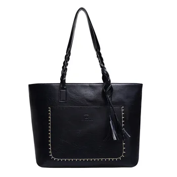 

New Women Big Capacity Storage Leather Handbag Shoulder Ladies Purse Messenger Satchel Crossbody Tote Bag Classic Bag Black