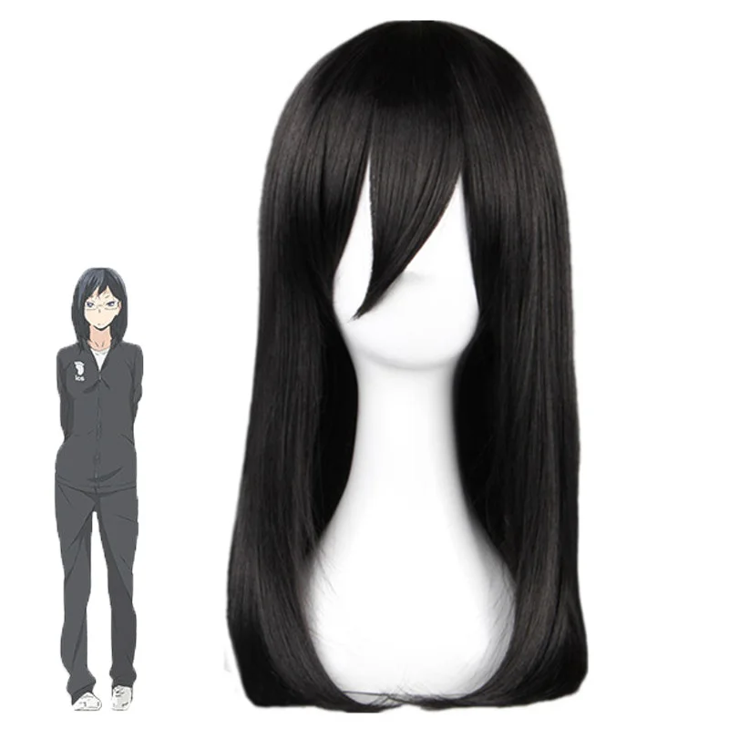 

Haikyuu!! Volleyball Club Karasuno High School Kiyoko Shimizu Cosplay Wigs 45cm Long Black Heat Resistant Cosplay Costume Wig