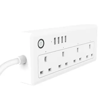 

WiFi Smart Power Strip Socket Wireless Surge Protector 4 AC Outlets 4 USB Ports 449C