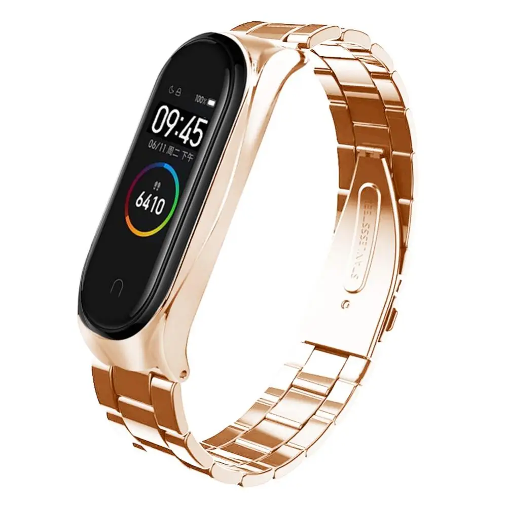 Mi Band 4 ремешок из нержавеющей стали mi Band 3 ремешок умный браслет металлический ремешок для наручных часов для Xiaomi mi Band 3/mi Band 4 аксессуары