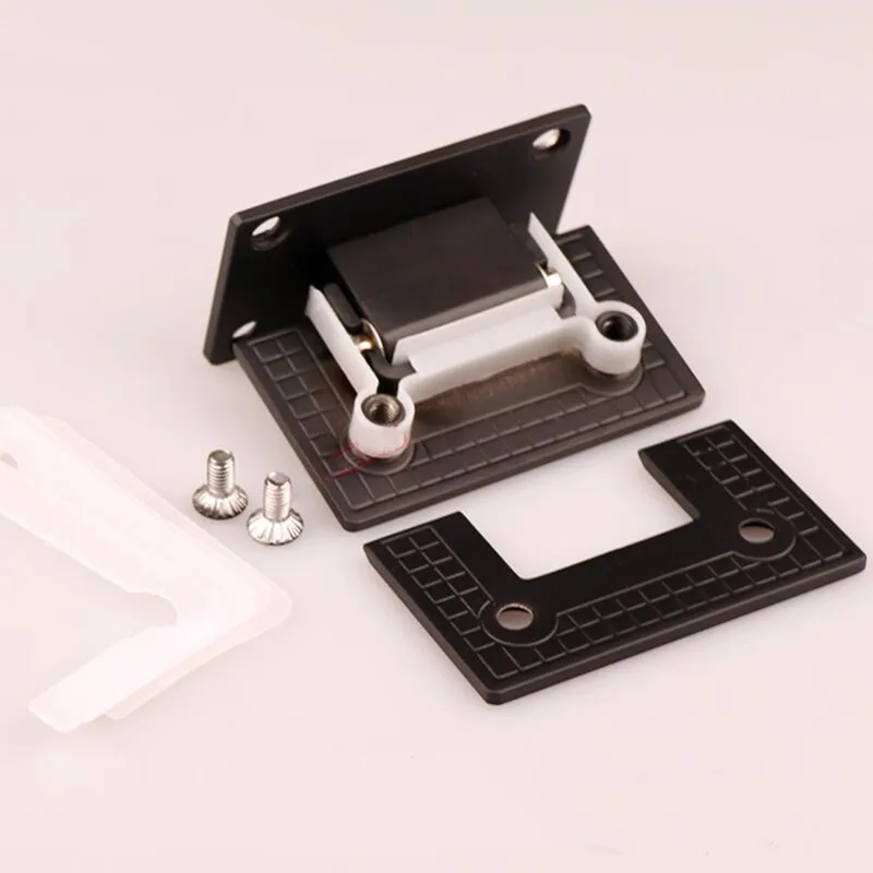 Matte Black Stainless Steel Bathroom Glass Clip Door Hinge 90 Degree New AB Style for Home Improvement