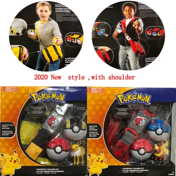 

Genuine Pokemon Master Elf Ball Belt Set TAKARA TOMY Poke Ball PVC Action Figure Toys Anime Pokemon Charizard Pikachu Figurine