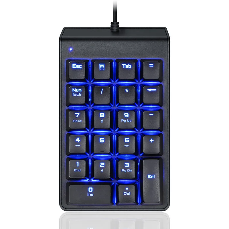 Проводной 22 клавиши мини Numpad Механическая Подсветка цифровая клавиатура Расширенная раскладка USB интерфейс компьютерные аксессуары