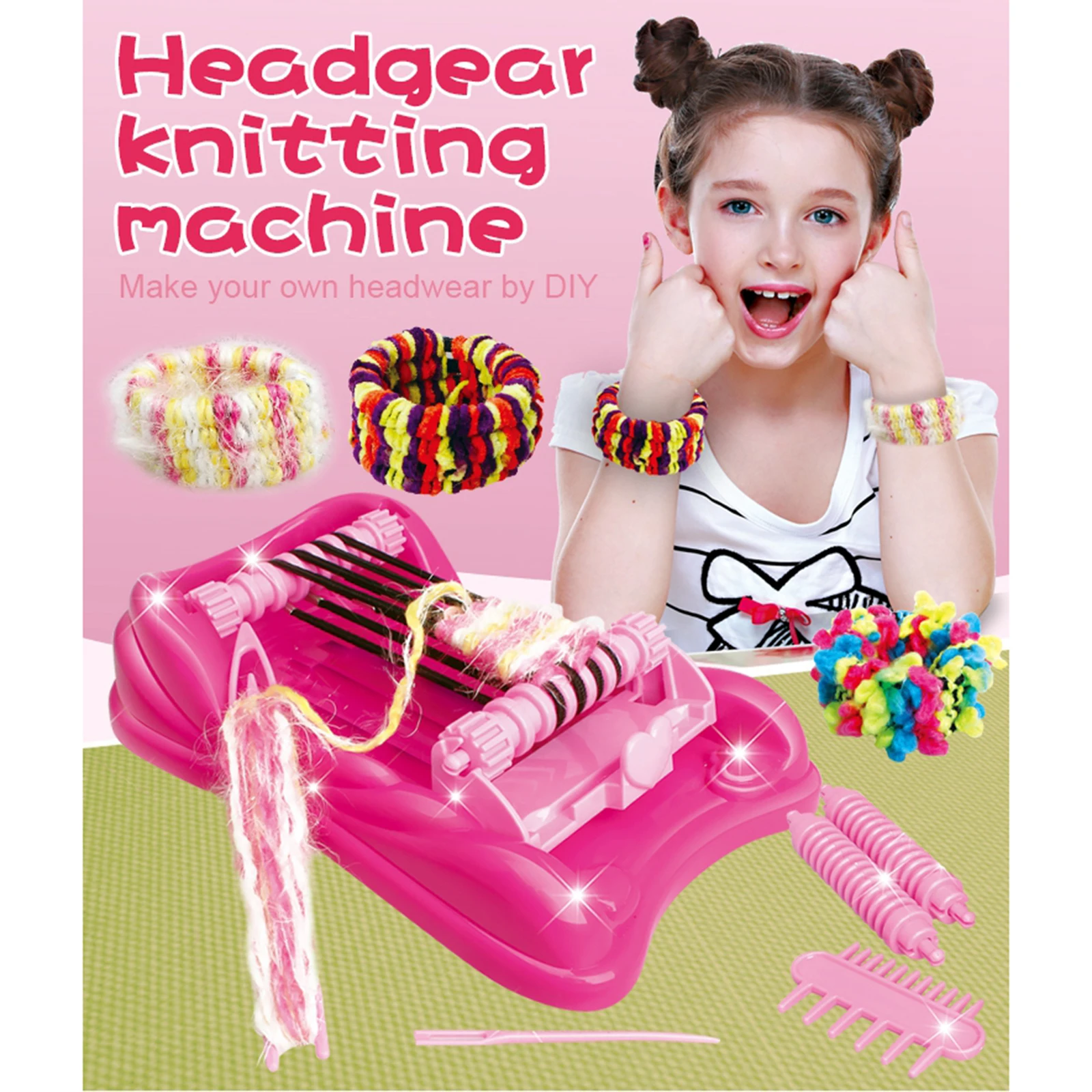 Hairband Hand Knitting Machine Bracelet Maker Wristband Maker Parachute Cords Kids Craft Braiding Weaving DIY Tool Kit
