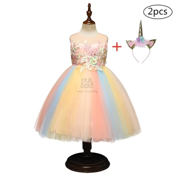 

Girl Unicorn Dress elsa dress Kids Christmas Dresses For Girls Children Costume Princess Dress For Girls Party Dress vestidos