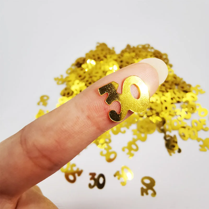 Confetti Gold Happy Birthday Number Figure 15g/pack for Party Decorations 16 18 20 21 25 30 40 50 60