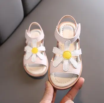 

Girl Baby Sandals Little Princess Soft Bottom Fashion 2020 Summer New Korean Children's Shoes Flowers Girls Beach Shoes