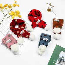 Зимние Детские шарфы; шейный платок; теплый шарф для маленьких мальчиков и девочек; мягкий шарф с сердечком; воротник; детская трикотажная одежда с эластичной горловиной