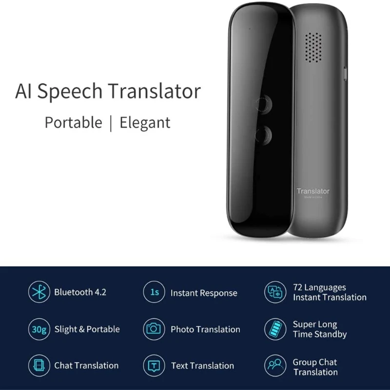 Language Translator Device Classic Language Translator Device in Real for Time Voice 72 Languages for Smart Translations