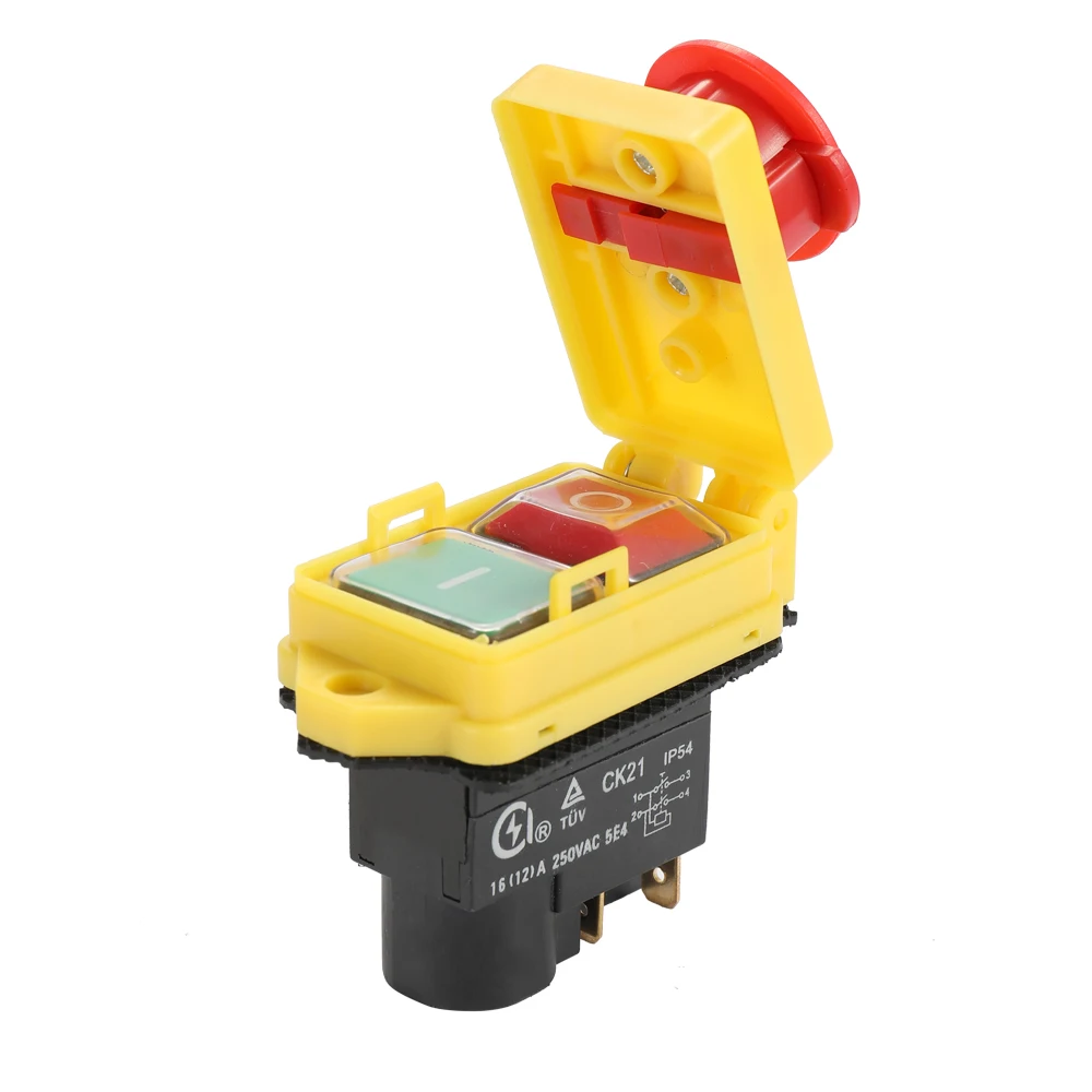 

Universal Safety Switch Emergency Stop Safe Cut Off Killer Waterproof Dustproof Electromagnetic Switches For Grinding CK21D/250V