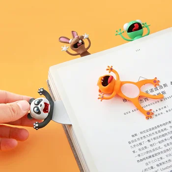 

3D Stereo Animal Bookmarks PVC Cartoon Funny Marker Book Folder Cute Mark Children Gift Office Stationery Diy Anime Bookmark