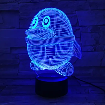 

Smart Phone Control Children Cute QQ Penguin Led Night Light Touch Sensor Lamp Bedroom Decor Bright Base Bluetooth with Remote