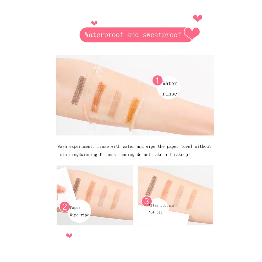5 цветов жидкая подводка для бровей Карандаш Водонепроницаемый Microblading вилка наконечник тонкий эскиз глаз набор для перманенного макияжа бровей ТИНТ ручка Набор для перманенного макияжа бровей ручка