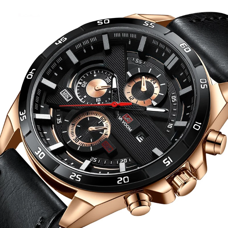 

Men's Business Waterproof Calendar Outdoor Sports Belt Student Watch Small Three Needle Luminous Multi-Functional Quartz Watch