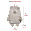 New Creative Cartoon Backpack Women Cute Bear Casual Backpacks Large Corduroy Embroidery Schoolbag For Teenage Student 2021 6