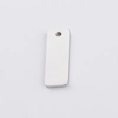 1 hole steel 6x22 мм из нержавеющей стали 1/2 отверстие прямоугольная брусковая заготовка кулон для гравировки серебро/золото металл плетеные ярлыки зеркало полированное 20 шт - Окраска металла: 1 hole steel