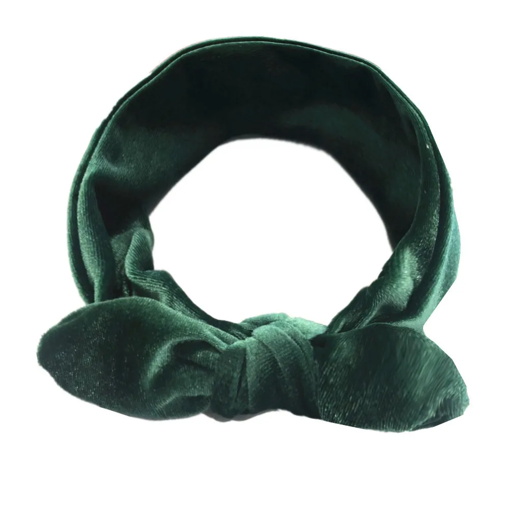 2020 Baby Hairband Soft Baby Girls Kid rabbit ears gold velvet birthday Headband Turban Baby Girls Bow Headband