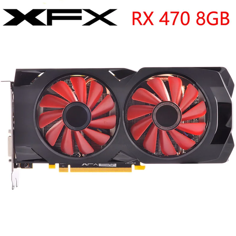 XFX видеокарта RX 470 8 Гб 256Bit GDDR5 Графика карты для AMD RX 400 серии VGA карты RX470 DisplayPort 570 580 480 HDMI б/у
