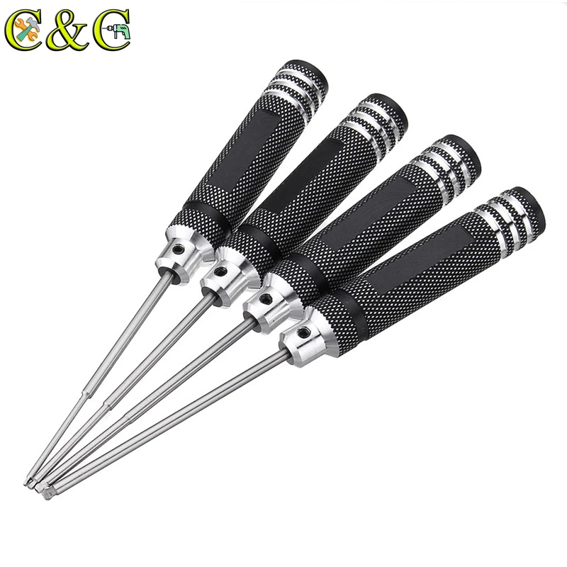 4 шт RC инструментов шестигранный 1,5/2,0/2,5/3,0mm HSS шар Отвертки Набор инструментов черный набор инструментов для ремонта автомобилей, вертолет игрушки