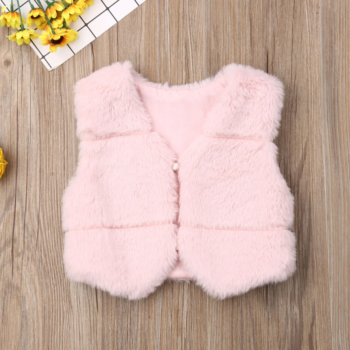 

Pudcoco Newborn Baby Girl Clothes Sleeveless Faux Fur Tops Vest Warm Coat Outerwear Jacket Waistcoat