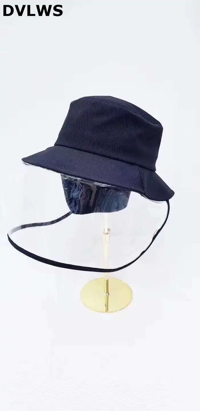 

South Korea Dongdaemun Export Anti-saliva Splash Windproof 0Sand Angel Protection Fisherman Hat Cotton PVC Basin Hat Black Color