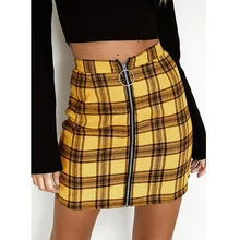 DeRuiLaDy Новая женская юбка модная сексуальная женская s винтажная приталенная клетчатая юбка на молнии элегантная женская мини-юбка