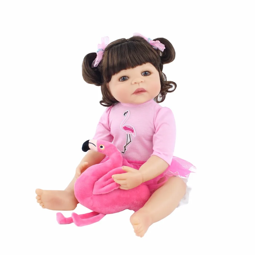 55 см полный Силиконовый Reborn Baby Doll игрушка для девочек новорожденных розовое платье Принцесса малыш живые Младенцы реалистичные Bebe классические Boneca