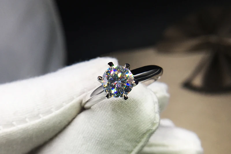 Кольцо с сертификатом Solitaire, 925, твердые серебряные ювелирные изделия, 1.5ct, Циркон Cz, обручальное кольцо, кольца для женщин BKR121