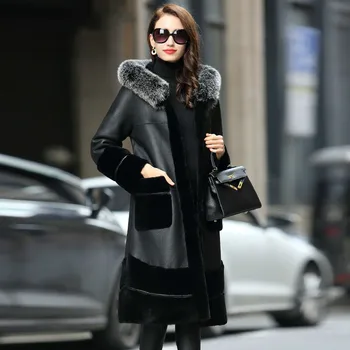 

Natural Double-faced Coat Female Fox Fur Hooded Wool Jacket Winter Jackets Women Clothes 2020 Korean Vintage Real Fur Coat 8106