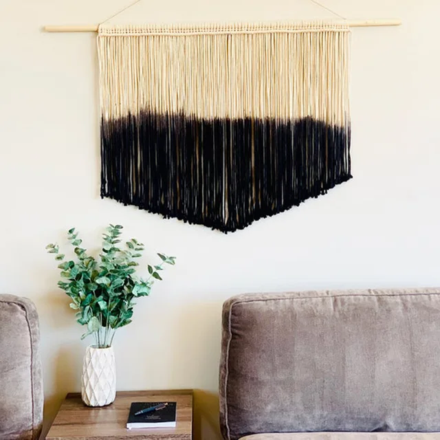 Black and Cream Macrame Wall Hanging