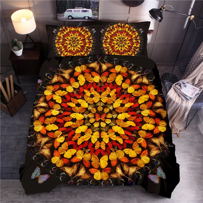

Butterfly Printed Bedding Set Duvet Cover Sets Queen King Quilt Cover Bed Linen