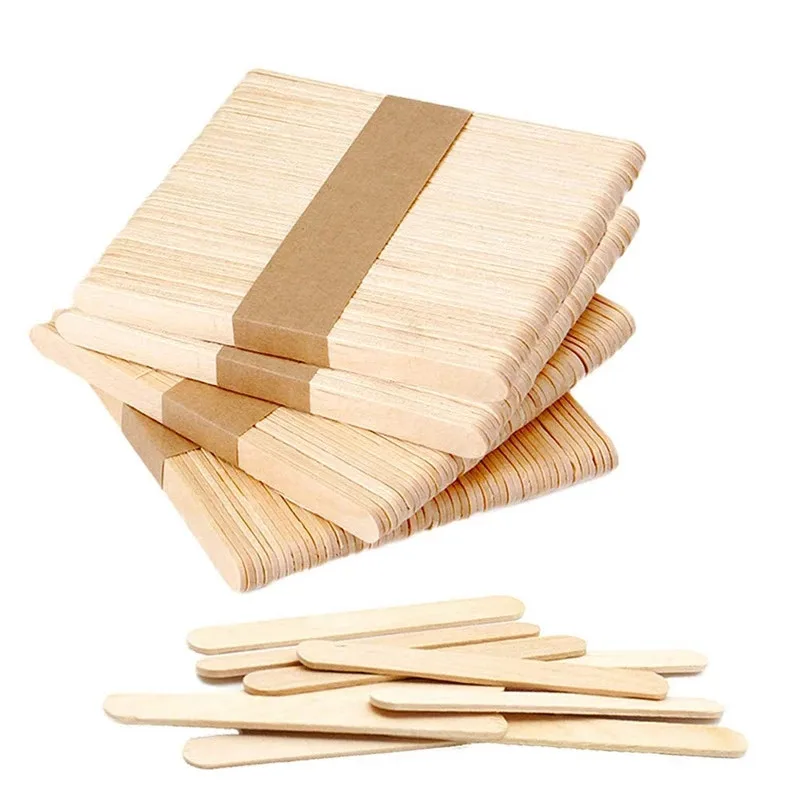 50/100/150Pcs/Set Popsicle Sticks Natural Wooden Pop Popsicle Sticks Length Wood Craft Ice Cream Popsicl Accesorios