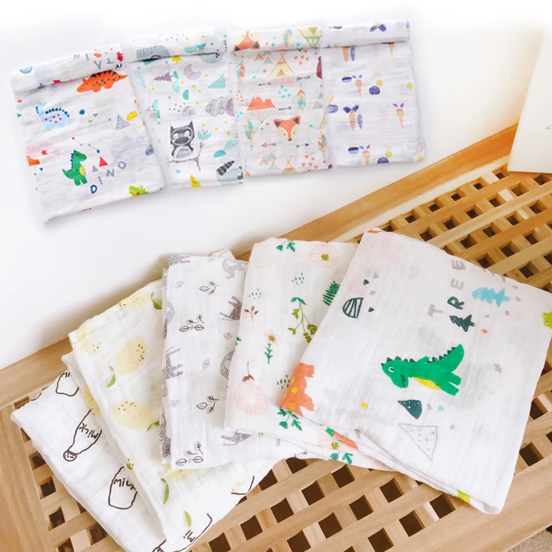 

Muslin 100% Cotton Baby Blanket Swaddles Soft Newborn Blankets Bath Gauze Infant Wrap Sleepsack Stroller Cover Play Mat Baby