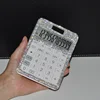 Shiny Ultra-thin Portable Diamond Calculator Mini Women Cute Crystal Plastic 12 Digit Dual Power Solar Office Business Supplies 2