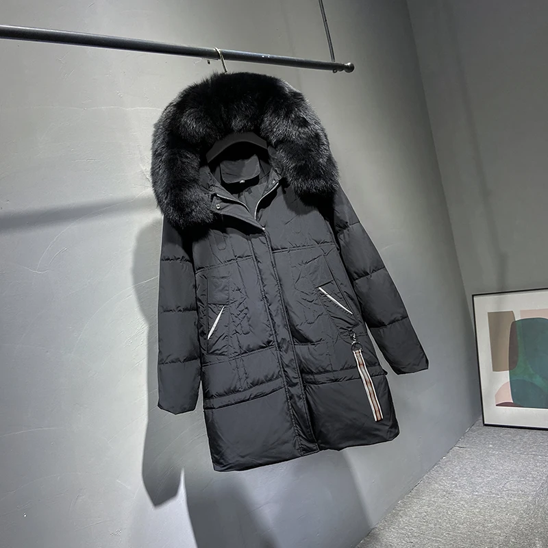 

2020 New Slim And Thickened Down Jacket In South Korea Women's Middle And Long Large Haircollar Fashion Korean Season Coat