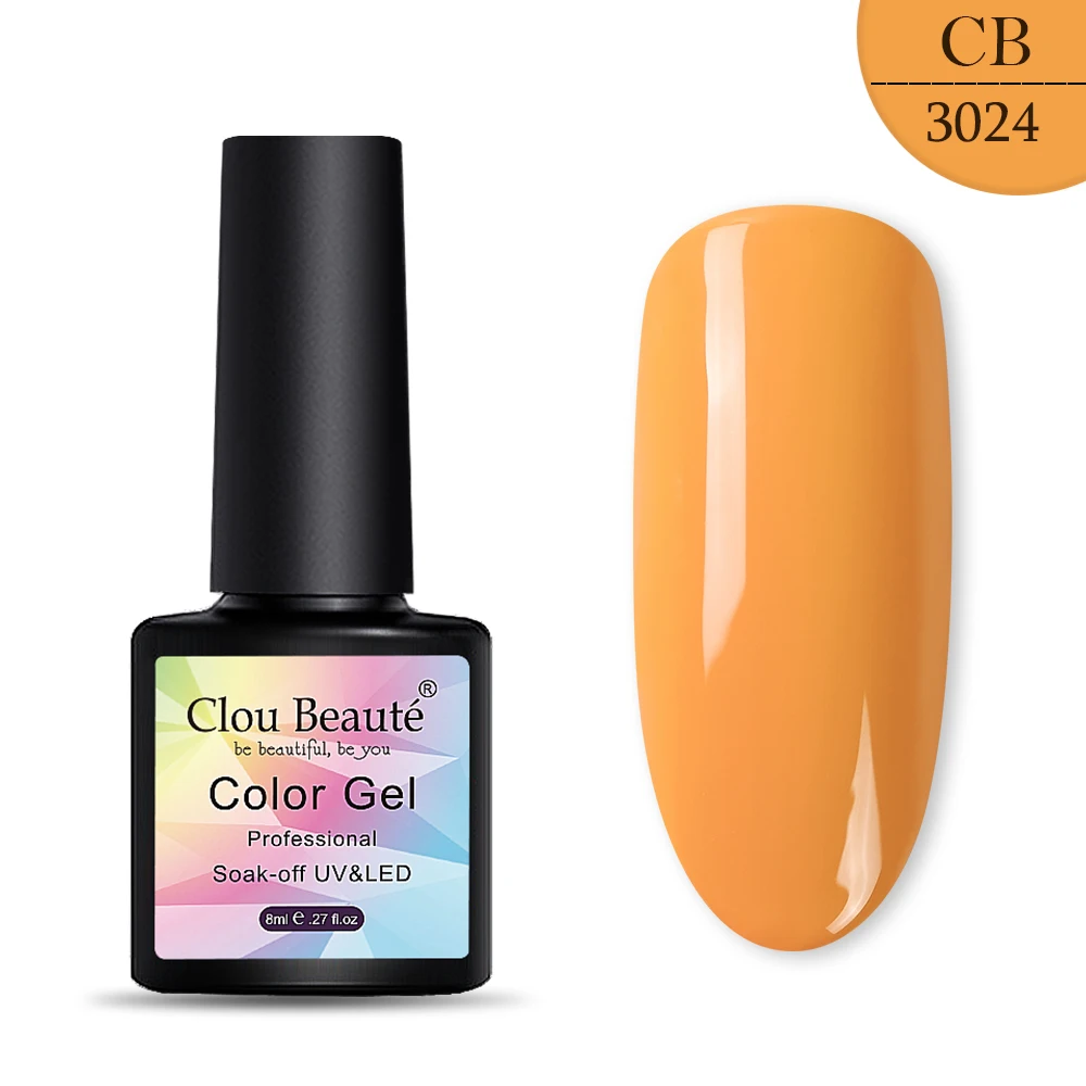 3024 Clou Beaute 8 мл гель лак для ногтей набор Гибридный Гель-лак неоновый гель Лак Блеск Гель-лак праймер Гель-лак для ногтей УФ Цвета ногтей - Цвет: 3024