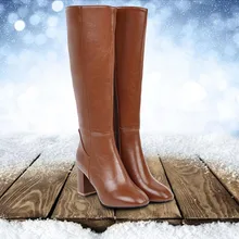 Женские Модные Удобные элегантные пикантные ботинки на высоком каблуке с круглым носком на молнии для отдыха повседневная обувь