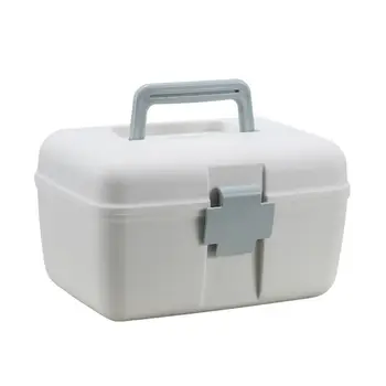 

Large Capacity Medicine Chest Cabinet Double Layer Health Box Family Drug Holder