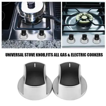 

2Pcs Gas Stove Knob Kitchen Rotary Cooker Control Switch Parts Knobs Replacement Metal Rotary Switch Cookware Accessories